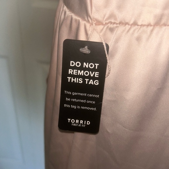 Torrid Pink and Gold Asymmetrical Wrap Gown - Picture 4 of 6